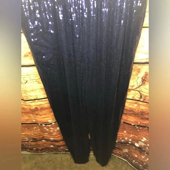 Blue sequin all over jumpsuit - Picture 3 of 16
